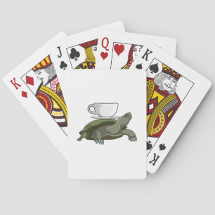 Turtle with Teacup Playing Cards