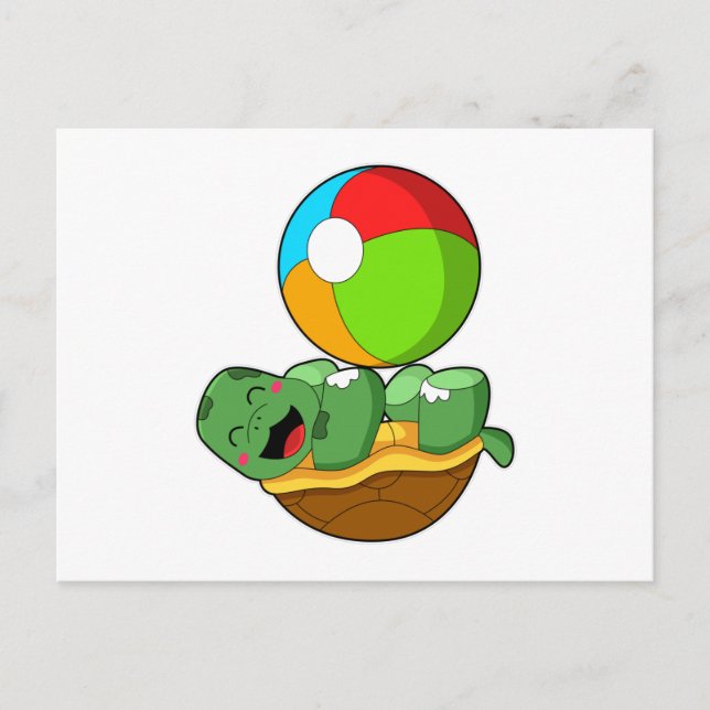 Turtle with Water polo Postcard (Front)