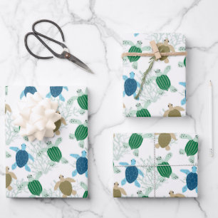 Turtle Wrapping Paper Sheets Watercolor