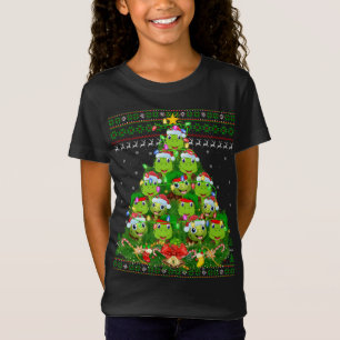 Turtle Xmas Lighting Tree Santa Turtle Ugly Christ T-Shirt