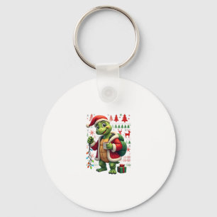 Turtle Xmas Lights Ugly Santa Turtle Christmas Tan Key Ring