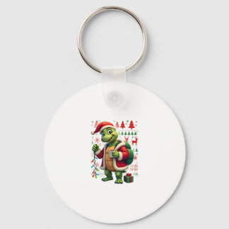 Turtle Xmas Lights Ugly Santa Turtle Christmas Tan Key Ring