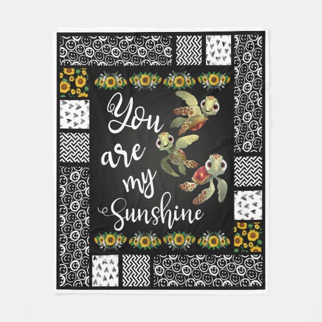 Turtle You Are My Sunshine Fleece Blanket (Front)