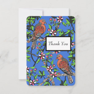 Turtledoves Amid the Blossoms Thank You Card