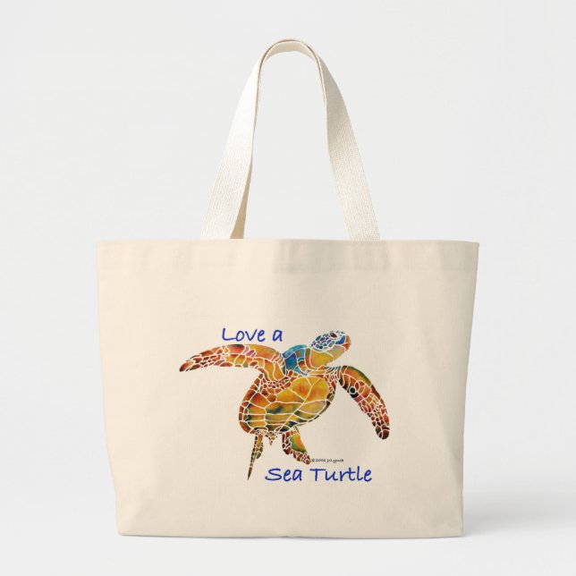 TurtleLove Large Tote Bag (Front)