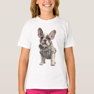 Turtleneck Frenchie Pup Kids T-Shirt