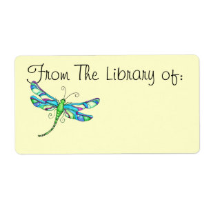 Turtles and Dragonfly Book Label