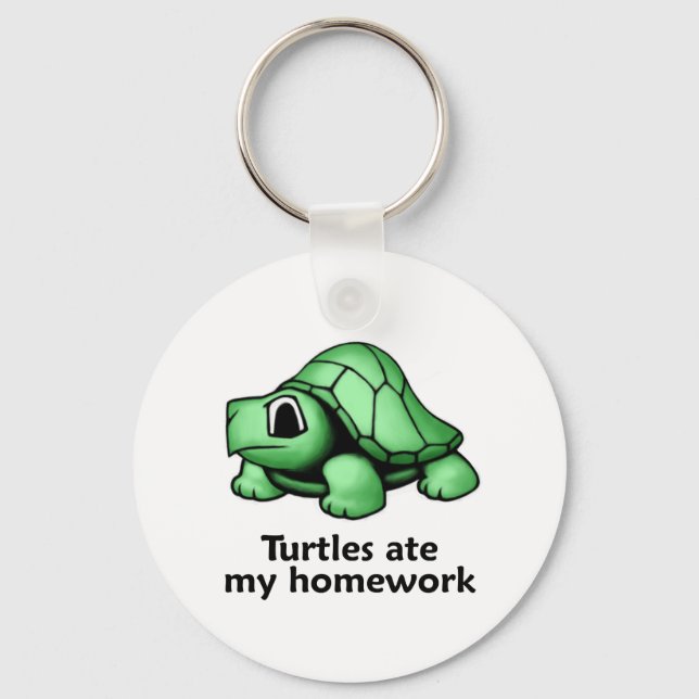 Turtles ate my Homework Key Ring (Front)