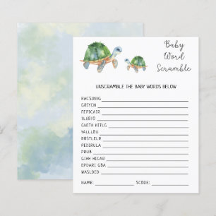 Turtles - Baby Word Scramble Baby Shower Game
