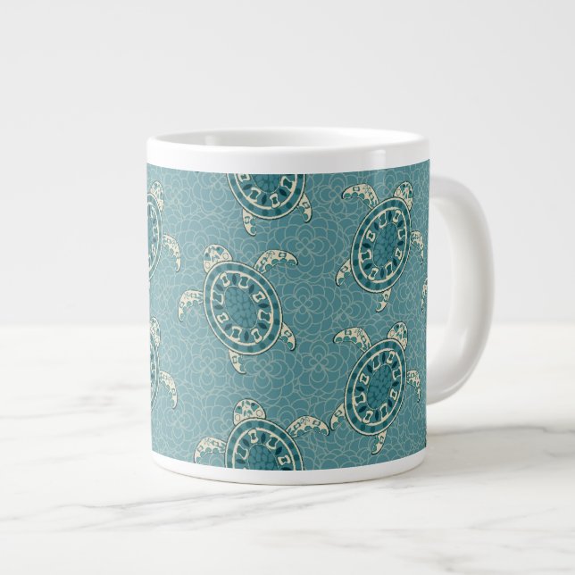turtles background large coffee mug (Front Right)