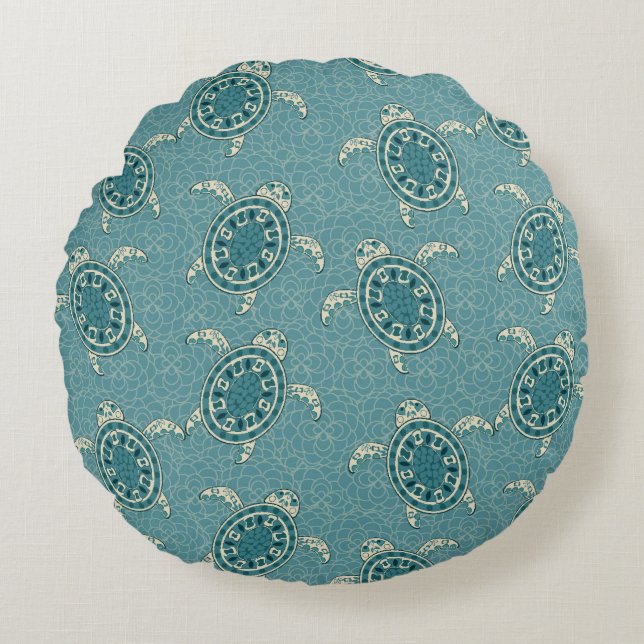 turtles background round cushion (Front)