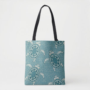 turtles background tote bag