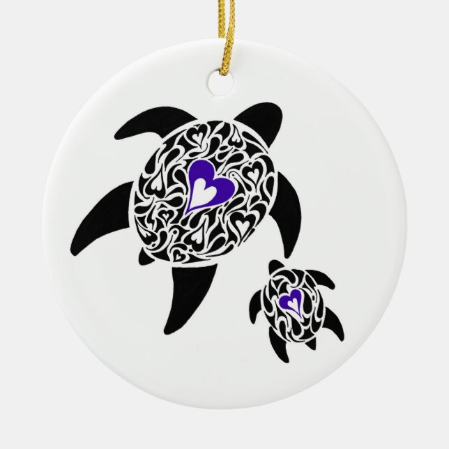 TURTLES CERAMIC TREE DECORATION (Front)