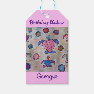Turtles & Circles Birthday Gift Tags