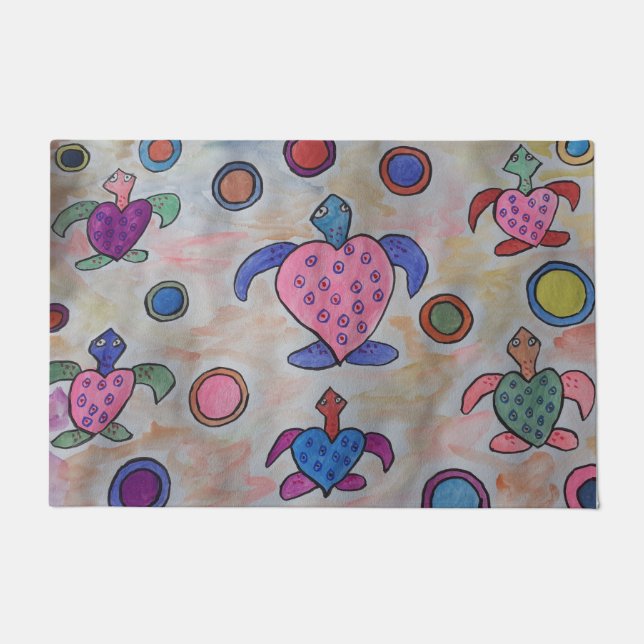 Turtles & Circles Door Mat (Front)