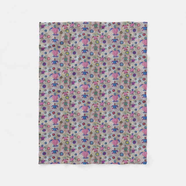 Turtles & Circles Fleece Blanket (Front)