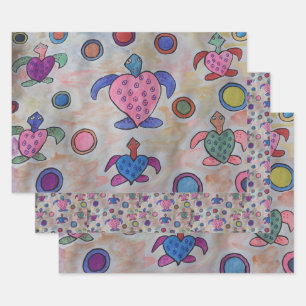 Turtles & Circles Wrapping Paper Sheet