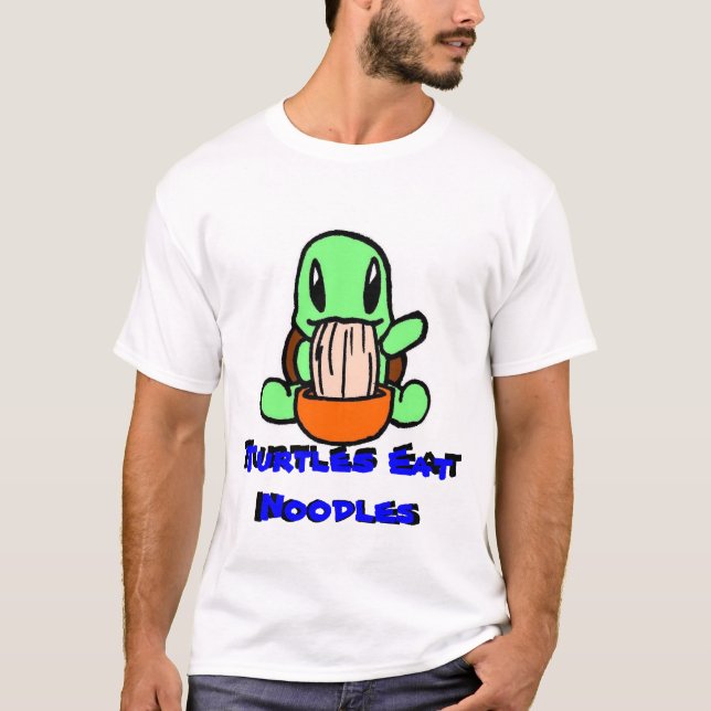 Turtles Eat Noodles T-Shirt (Front)