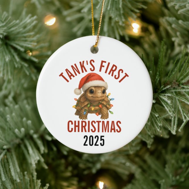 Turtle's First Christmas 2025 Ceramic Tree Decoration (Tree)