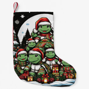 Turtle's happy with Christmas gifts Small Christmas Stocking