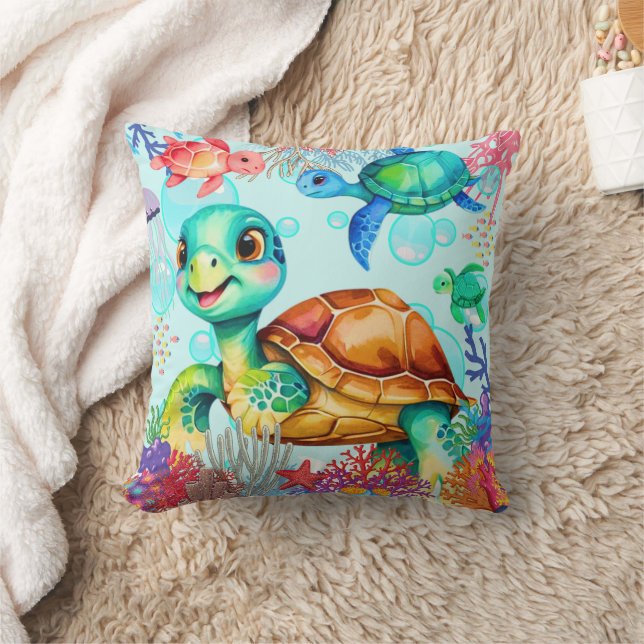 Turtles Having Fun  Cushion (Blanket)