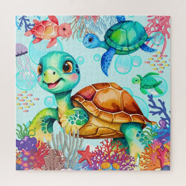 Turtles Having Fun  Jigsaw Puzzle (Vertical)