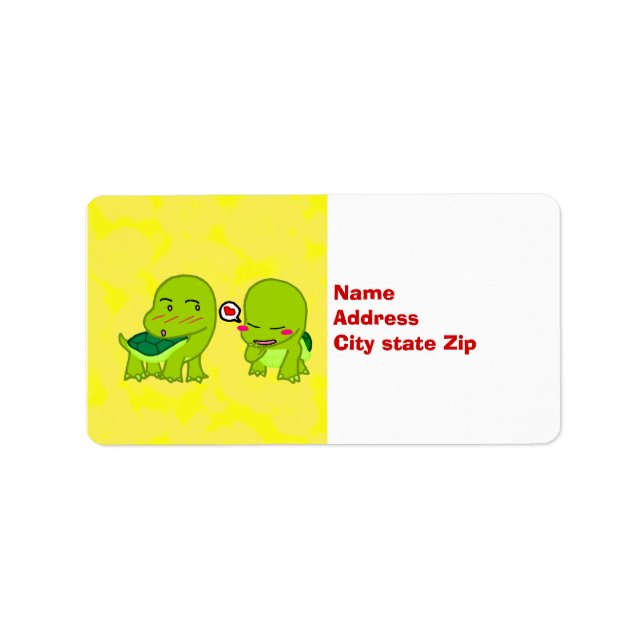 Turtles in love label (Front)