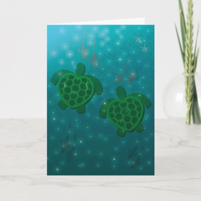 Turtles in Love - Valentines Day Holiday Card (Front)