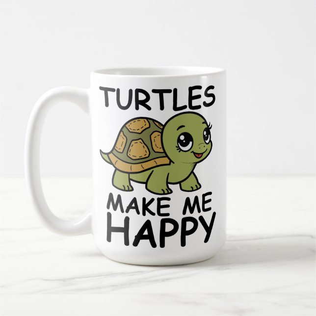 Turtles Make Me Happy Coffee Mug (Left)