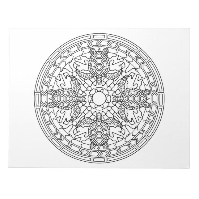 Turtles Mandala Colouring Book Pad (Front)