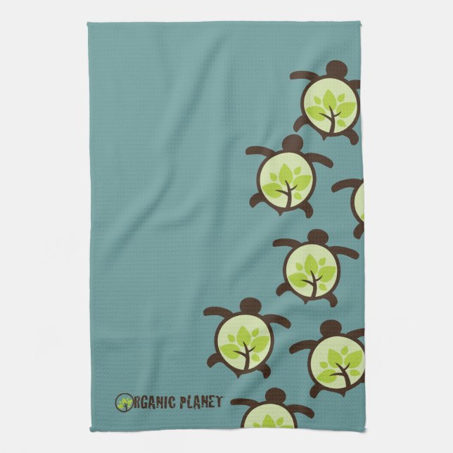 Turtles Organic Planet Custom Kitchen & Bath Towel (Vertical)