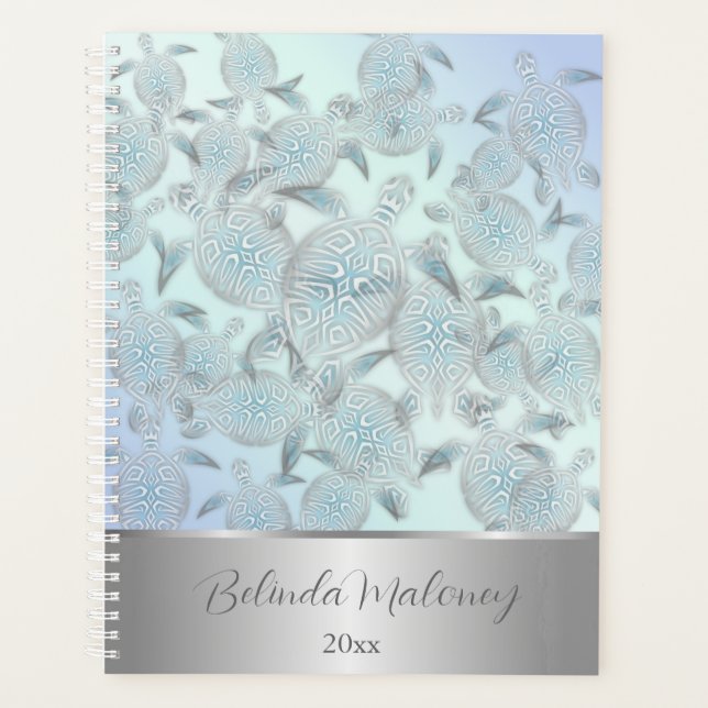 Turtles Pattern | Add Name And Year Planner (Front)