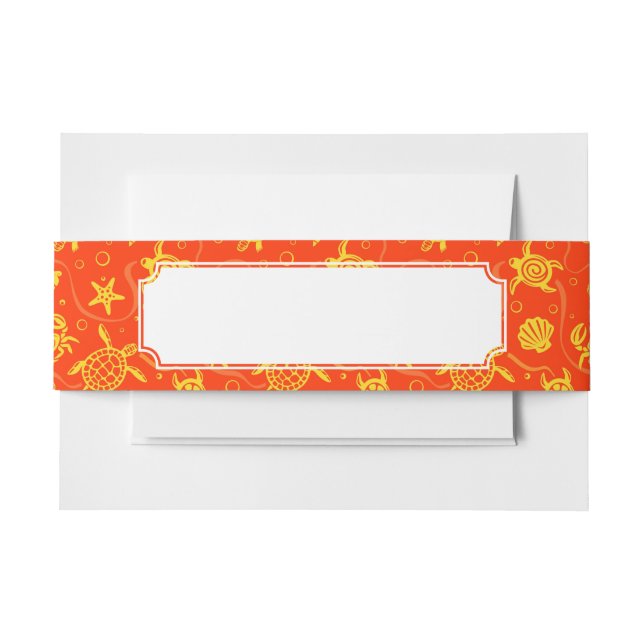Turtles Pattern Invitation Belly Band (Front Example)
