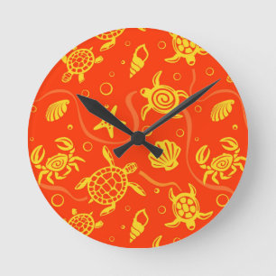 Turtles Pattern Round Clock