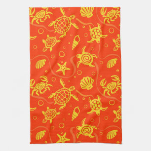 Turtles Pattern Tea Towel