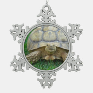 Turtles Snowflake Pewter Christmas Ornament