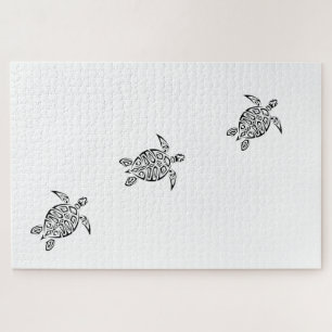 Turtles Tribal Tatoo Animal Jigsaw Puzzle