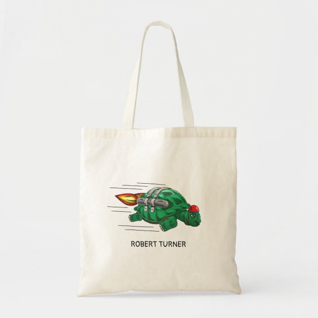 Turtle's wild jetpack ride tote bag (Front)