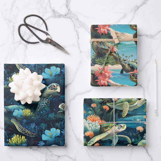 Turtles  wrapping paper sheet (Front)