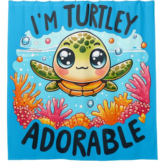 "Turtley Adorable" Shower Curtain (Front)
