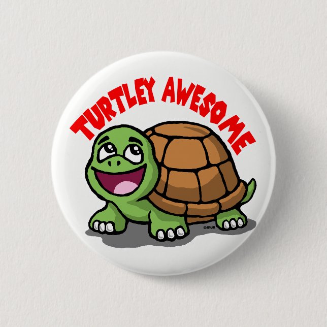 Turtley Awesome 6 Cm Round Badge (Front)