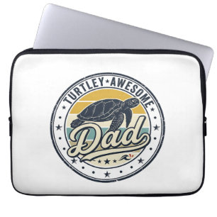 Turtley Awesome Dad Vintage Turtle Shirt Design_1 Laptop Sleeve