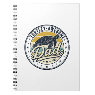 Turtley Awesome Dad Vintage Turtle Shirt Design_1 Notebook