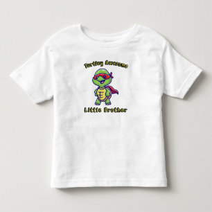 Turtley Awesome Little Brother Toddler T-Shirt