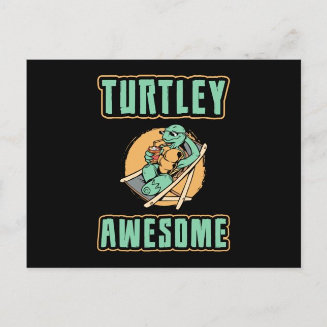 Turtley Awesome Turtle Lover Turtles Funny Gift Postcard (Front)