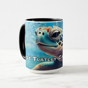 Turtley Chillin' Sea Turtle Close-up Ocean Vibes  Mug