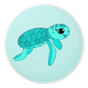Turtley cool baby sea turtle ceramic knob
