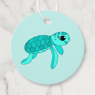 Turtley cool baby sea turtle favour tags
