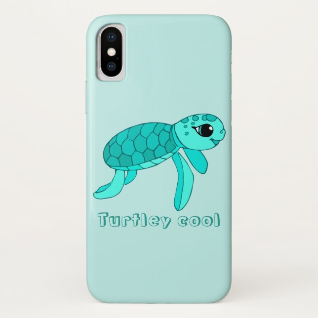 Turtley cool baby sea turtle iPhone case (Back)