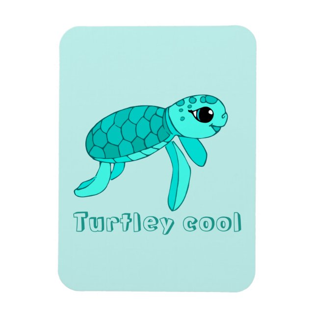 Turtley cool baby sea turtle magnet (Vertical)